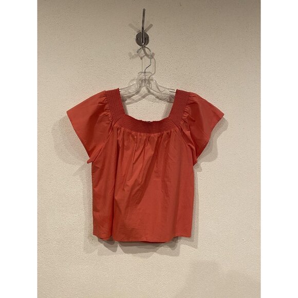 Rails Sonora Blouse Womens Small Spiced Coral Flutter Sleeve Smocked Sq Neck - Picture 5 of 5